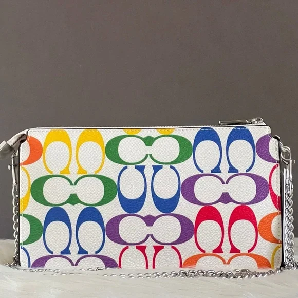 C4697 - Coach Poppy Crossbody in Rainbow Signature Canvas - Picture 6 of 15